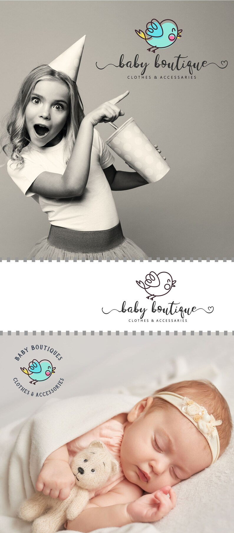 Baby Boutique Logo, Birdie logo, Kids store logo, Baby fashion logo, Kids shop logo, Kids Logo Brand, Babies Clothing Shop, Kids logo 314 image 3