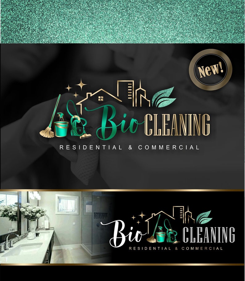 Bio Cleaning Service Logo, Commercial Residential Logo Home House ...