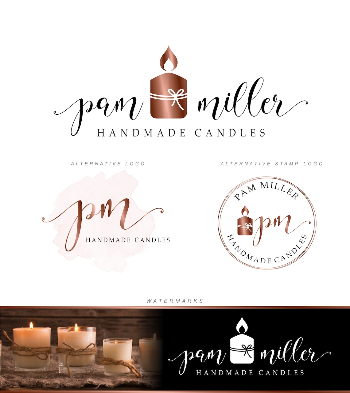 Candle Logo Design Candles Business Logo Set Aroma Therapy Etsy