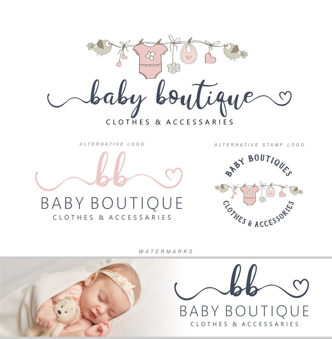 Children's Boutique Logo, Kids Clothes, Baby Clothes Shop, Logo Package ...