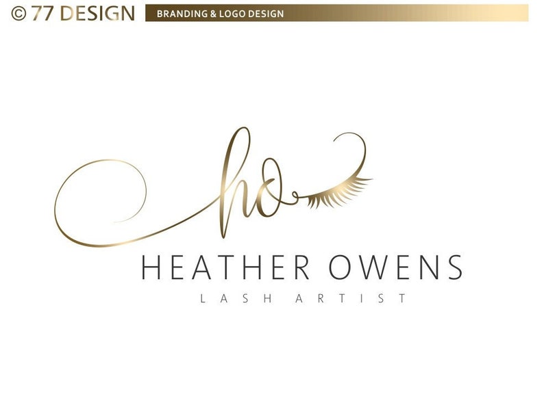 Lash artist logo design Eyelash branding kit premade logo