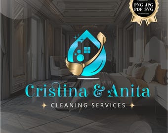 Cleaning logo design, House cleaning logo, Premade logo, Cleaning service, House cleaning, Disinfection logo, Cleaning company logo set 410