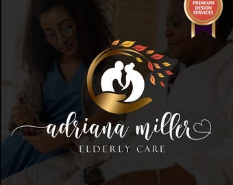 Home care, Elderly care logo, Caregiver logo, Senior care logo, Medical assistant logo, Social care logo, Nurse logo, Social logo set  484