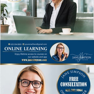 May include: A blue and gold logo with the text "JANE SIMPSON ONLINE TEACHER" and a stylised image of a person pointing to a laptop. The logo is surrounded by a white background with a subtle texture.