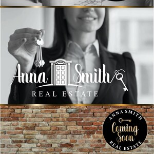 Luxury Door Real Estate logo design, Branding kit, Realtor logo, Real estate agent marketing, Stamp Sign logo, Key logo, Broker design 233 image 3