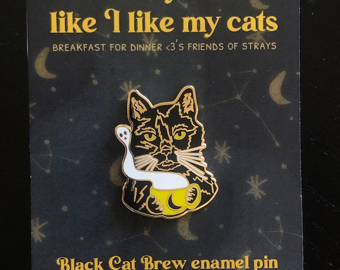 Black Cat Brew Enamel Pin!