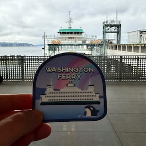 Washington Ferry Sticker | Seattle Sticker, Seattle Gift, PNW Gift, Seattle Souvenir, Ferry Sticker, Funny Ferry Gift, Train Lover Gift