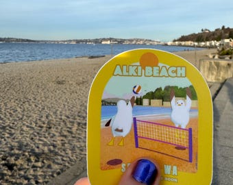 Alki Beach | Seattle Sticker, Seattle Gift, PNW Gift, Seattle Souvenir, Park Sticker, Funny