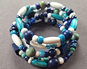 Multicolour  bracelet, hippie bracelet, beach bracelet, flexible bracelet, spiral bracelet