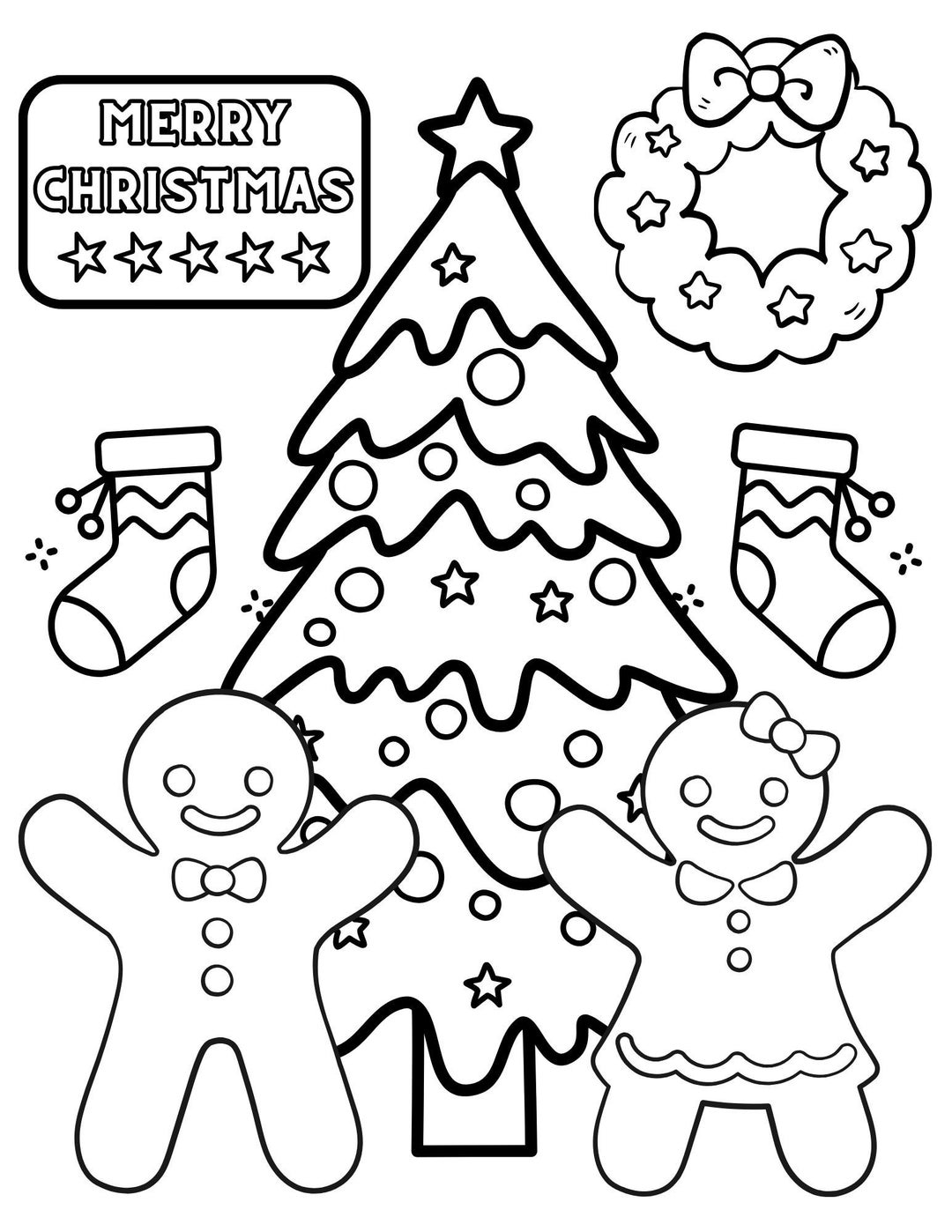 Printable Christmas Coloring Pages Etsy