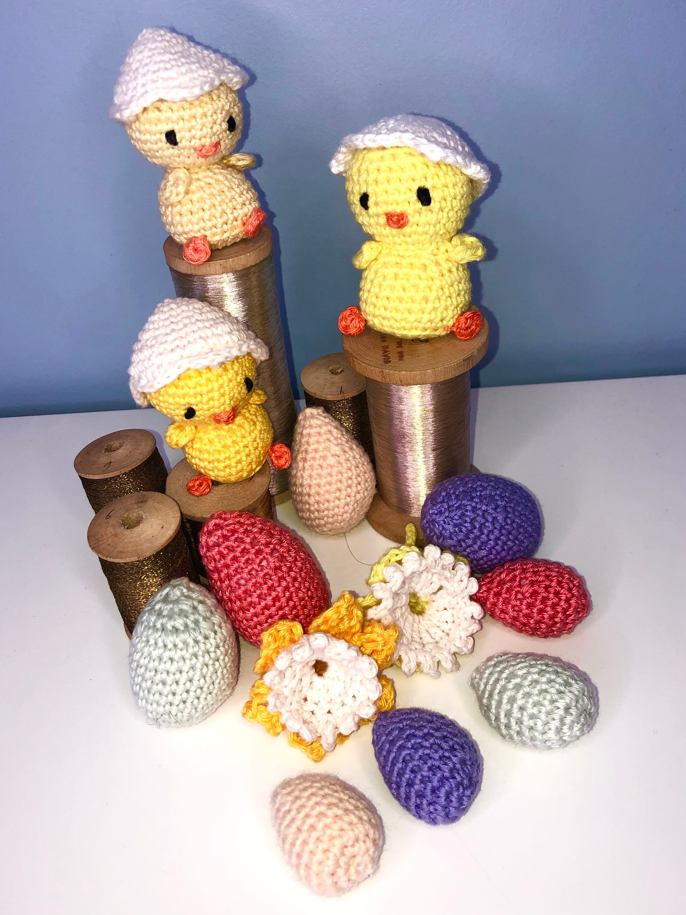 Poussin et Œufs Au Crochet Pour Décorer à Pâques Sa Demeure ou Table