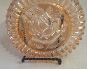Carnival Glass Open Rose Powder Dish Lid