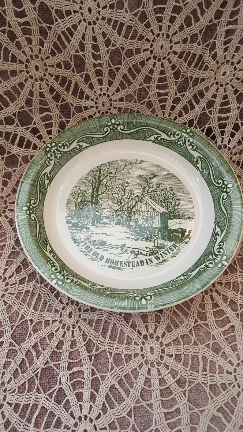 Currier and Ives Old Homestead Pie Plate