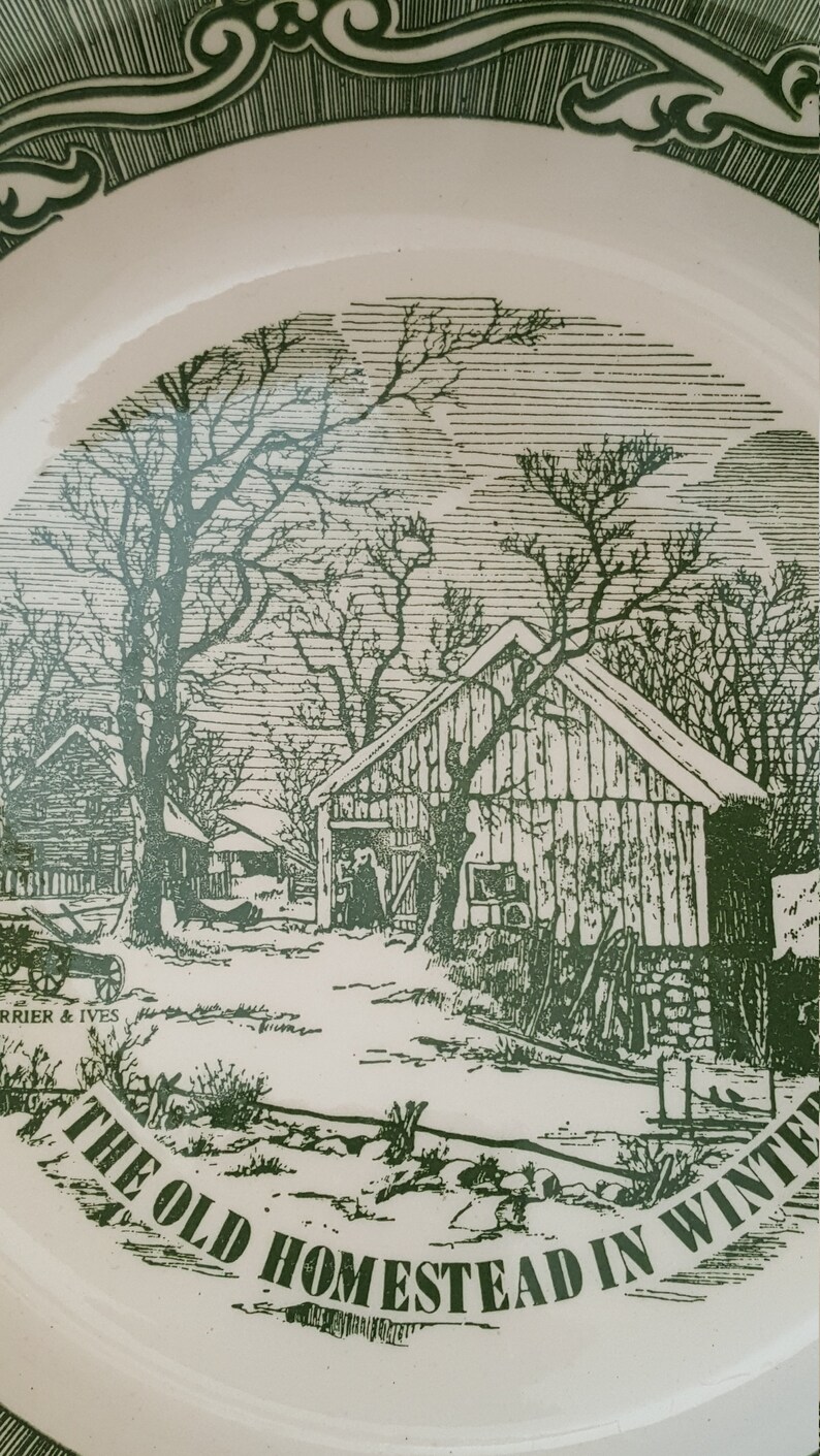 Currier and Ives Old Homestead Pie Plate