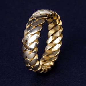 Imperial Link Ring, Massives Gold Kubanisches Band