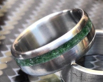 Emerald Corvette - Titanium Natural Emerald Ring.
