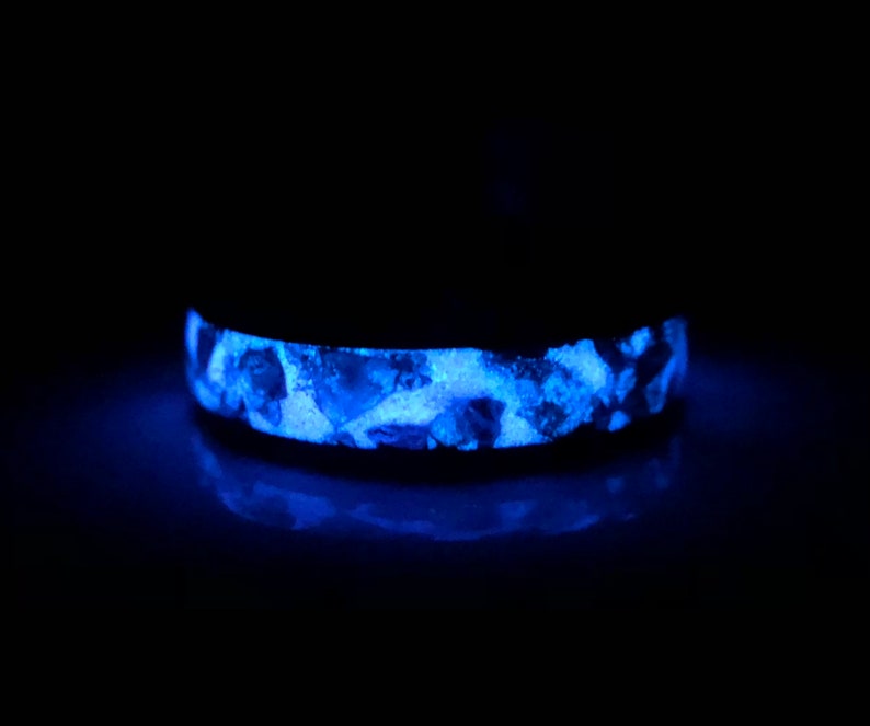 Chakra Opening Crystal Healing Carbon Fiber Aquamarine Thin Ring Purple Virgo Birthstone Nonconductive And Hypoallergenic
