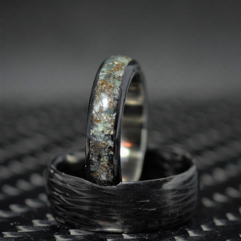 Jade Ring Dinosaur Meteorite Glow Carbon Fiber Titanium - Etsy