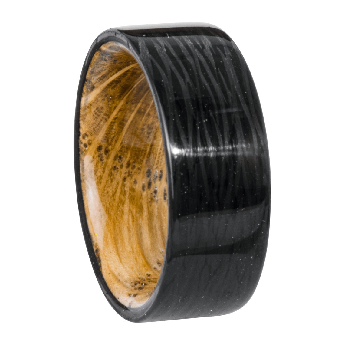Jack Daniels Carbon Fiber Resin Ring Whiskey Barrel Wood Ring Etsy