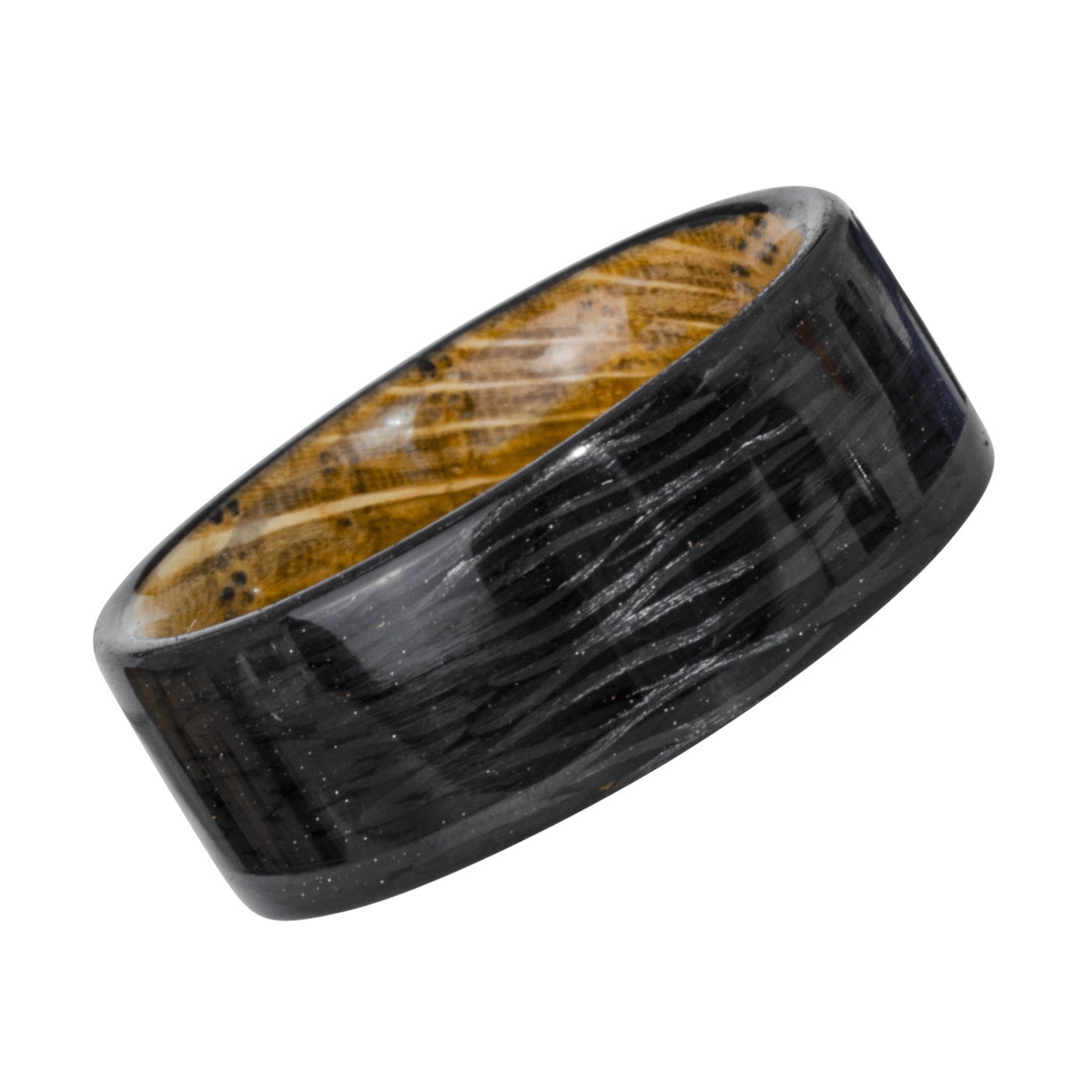 Jack Daniels Carbon Fiber Resin Ring Whiskey Barrel Wood Ring Etsy