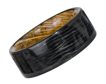 Modern Traditional - Whisky Fass Holz und Kohlefaser Ring