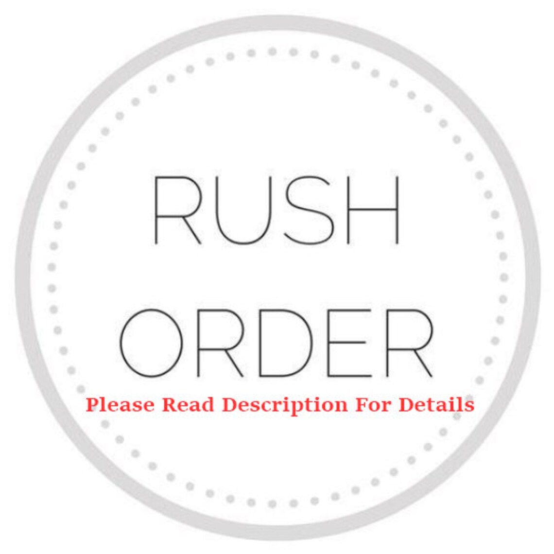 Add on Rush Order Etsy