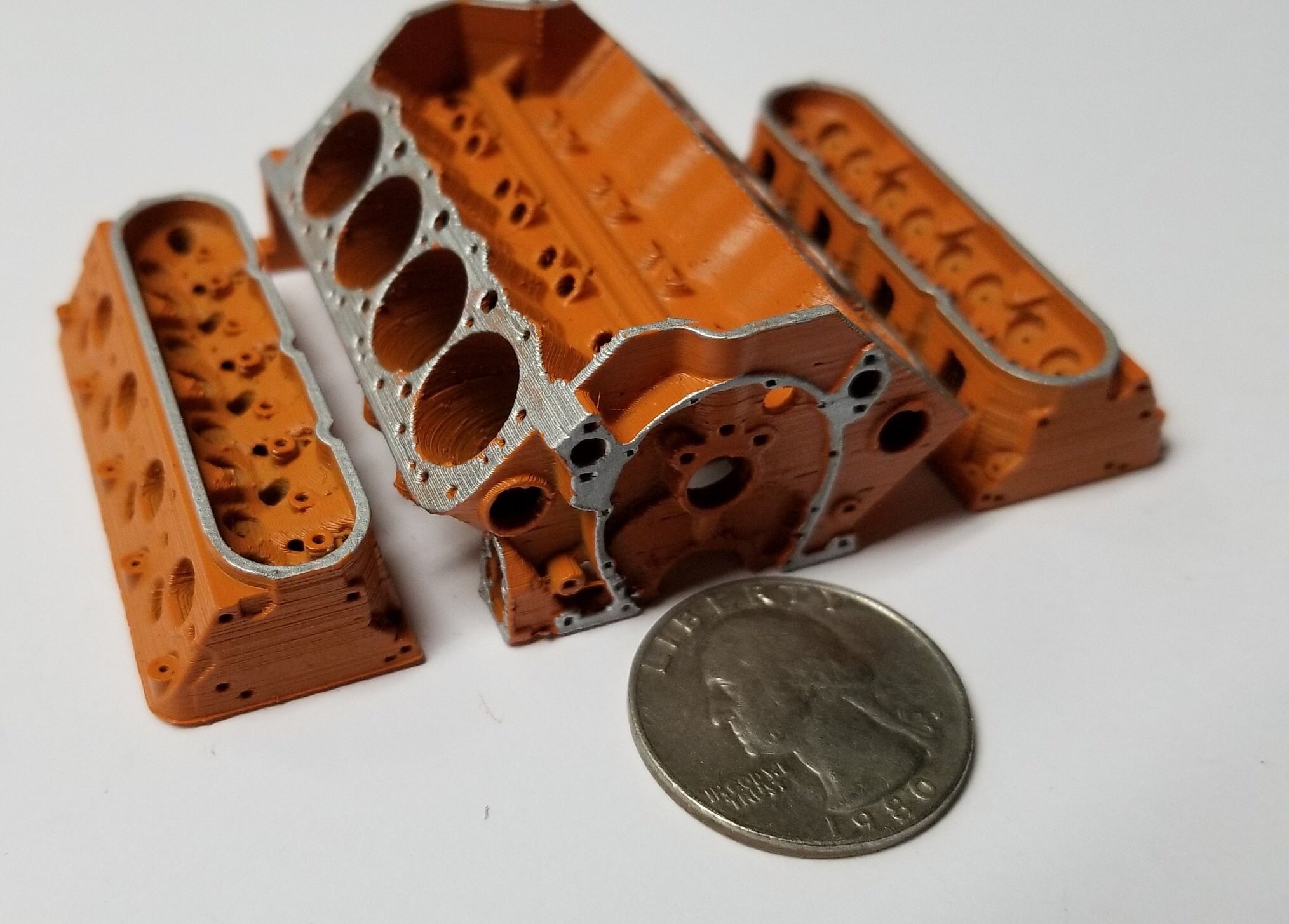 1/10 Scale Miniature Engine Block and Heads 3d Printed | Etsy