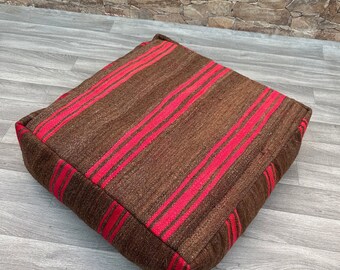 Moroccan Pouf, Moroccan Berber Kilim Pouf