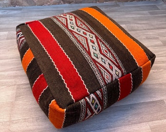 Moroccan Pouf, Moroccan Berber Kilim Pouf