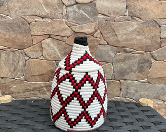 Berber box / braided Moroccan basket / ethnic basket