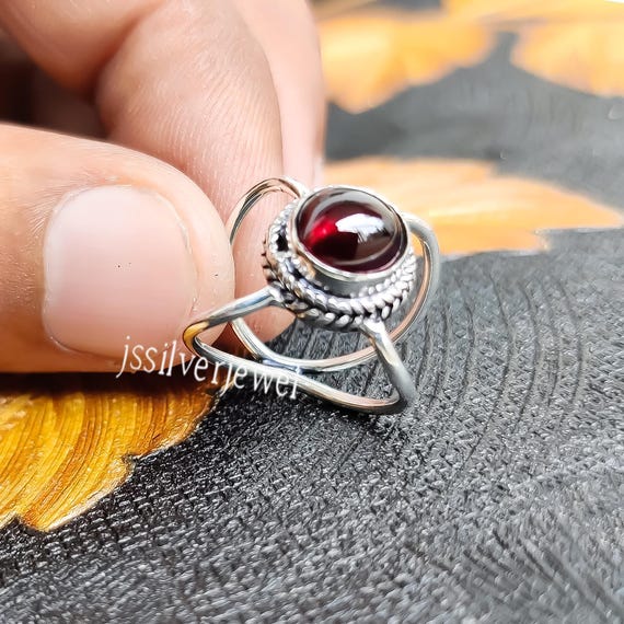 Bague Pierre De Lune Naturelle Argent 925 Fait Main - Taille Personnalisable