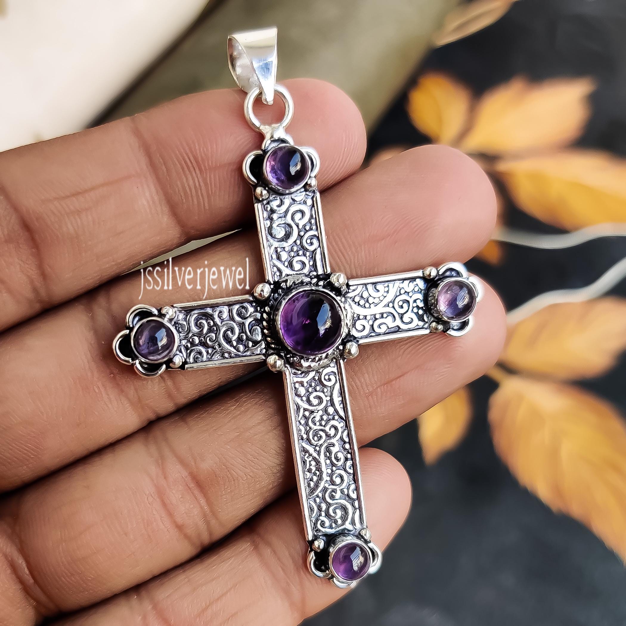 Ciondolo Collana Ametista Esagramma Viola – Pietra Naturale, Cordone Regolabile, Nuovo Con Etichette - 5