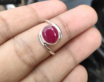 Pink Ruby Ring, Silver Ring, Woman Jewelry, 925 Silver Ring, Handmade Ring, Promise Ring, Christmas Gift, Birthstone Ring, Gift For Mother