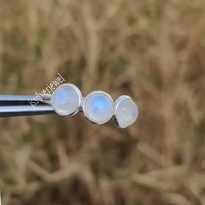 Anillo de piedra lunar natural, hecho a mano, en plata de ley 925, para ella, redondo, regalo para niña, regalo de aniversario.
