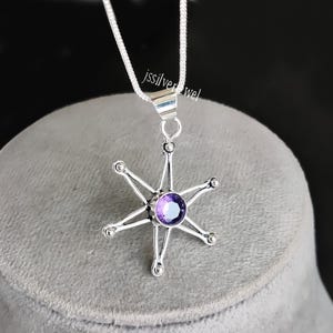 Amethyst Pendant, Handmade Designer 925 Silver Pendant Necklace For Women, Charm Pendant, Round Stone Pendant, Gift For Her, Birthday Gifts