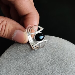 Black Onyx Ring, Handmade Jewelry, 925 Sterling Silver Ring, Women Onyx Ring, Oval Gemstone Ring, Gift For Her, Promise Ring, Birthday Gifts