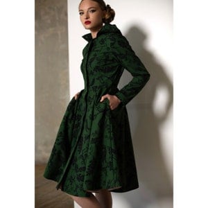 Princess Wool Coat, Button Coat, Fit and Flare Coat, Elegant Coat