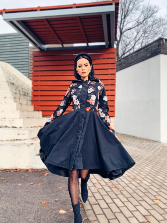 flare raincoat