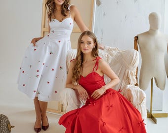 green emerald velvet dress Red Thin Straps Cutout Fit and Flare Designer Prom Dress main image 1