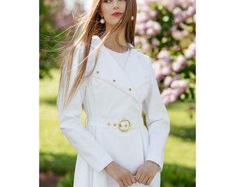 MANTECO CLASSY TRENCH JACKET アメリ ホワイト Ameri（アメリ