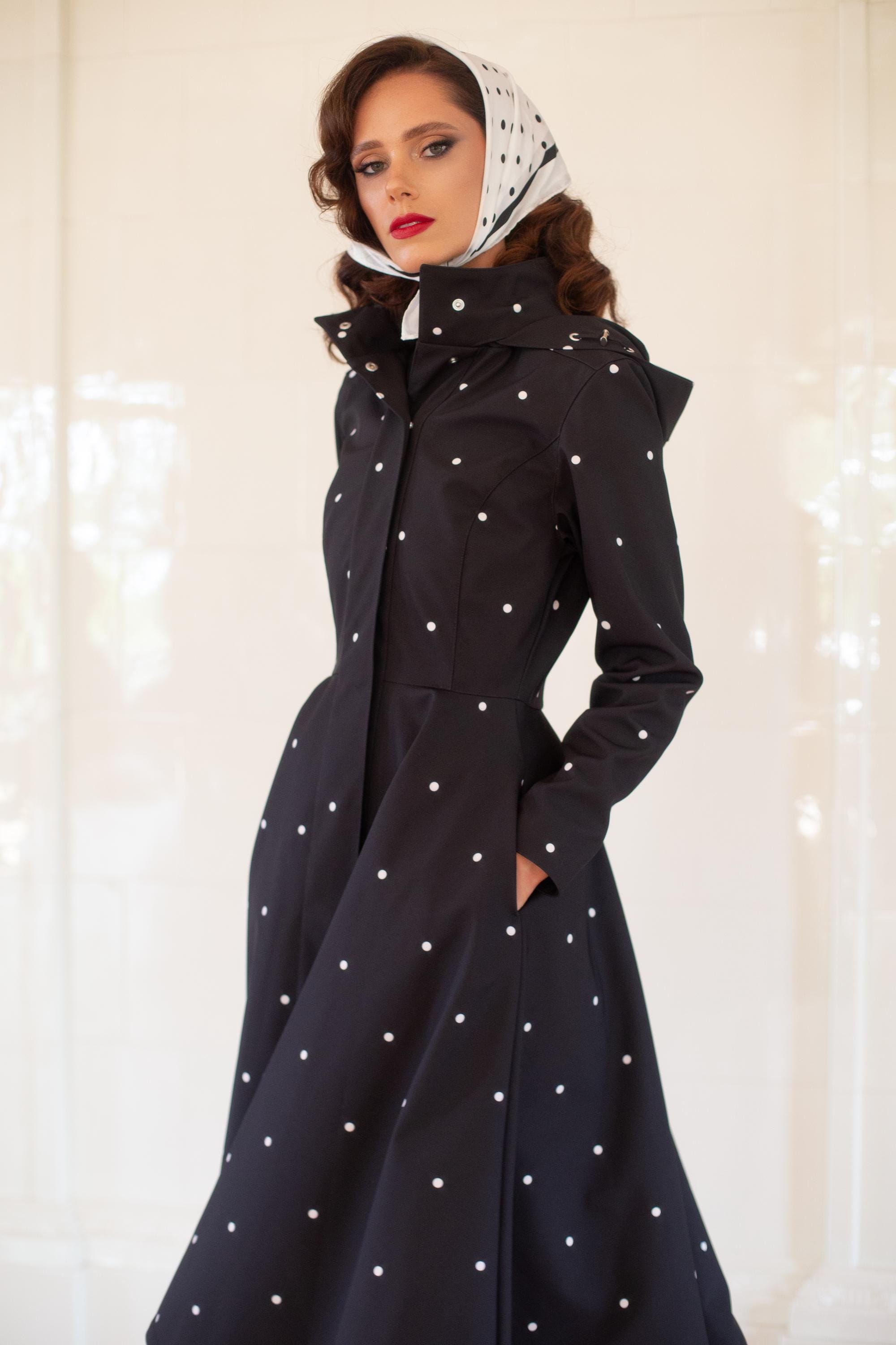新品★ LITTLE FLARE LINE ART LONG COAT Vintage Inspired Long Wool Coat, Winter Coat Women, Wool