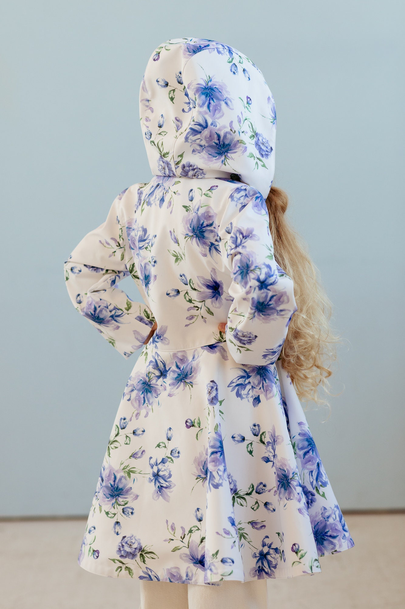 White Fitted and Flared Coat for Girls With a Blue Flower Print, Girls' Floral Coat, Children's Outerwear, Waterproof Coat 'blue Whisper' - Etsy White Fitted and Flared Coat for Girls With a Blue Flower Print, Girls' Floral Coat, Children's Outerwear, Waterproof Coat 'blue Whisper' - Etsy