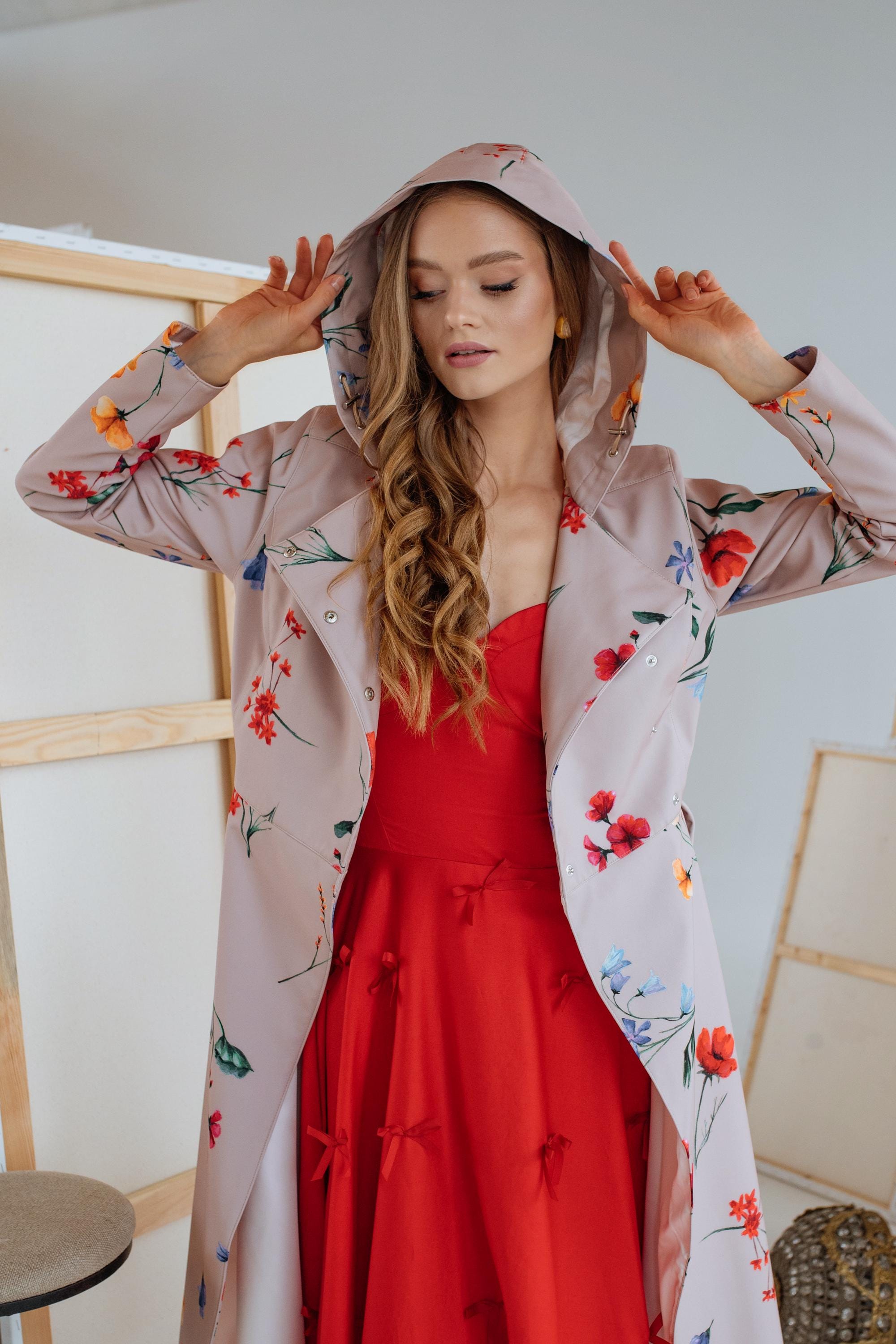 Red Fit and Flare Sundress, Summer Spaghetti Strap Dress 'Little Red Bows', Cute Midi Dress with Playful Bow Details and Hidden Pockets