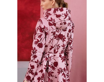 Flower print nylon long jacket ピンク S 小花柄 Flower print nylon long jacket ピンク S 小花柄