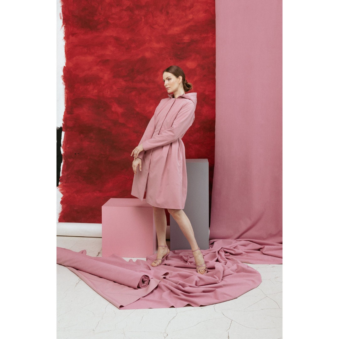 Dusky Pink Raincoat for Women Baby Pink 