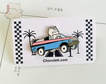 Lowrider Cat Hard Enamel Pin