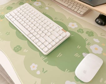 Grass Patch Desk Mat: Green Computer Mat, Extra Large