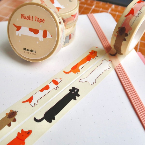 Long Pets cute washi tape, stationery washi