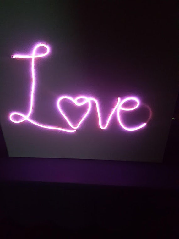 Neon Style Love Sign Neon El Wire Neon Artwork Etsy