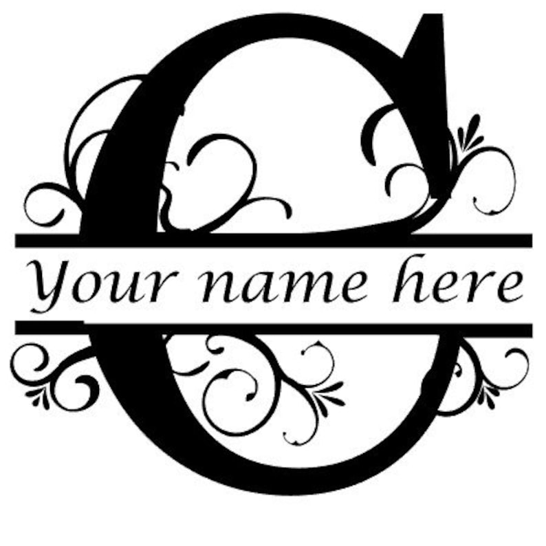 Letter C Floral Initial Monogram Family Name Vinyl Decal Etsy